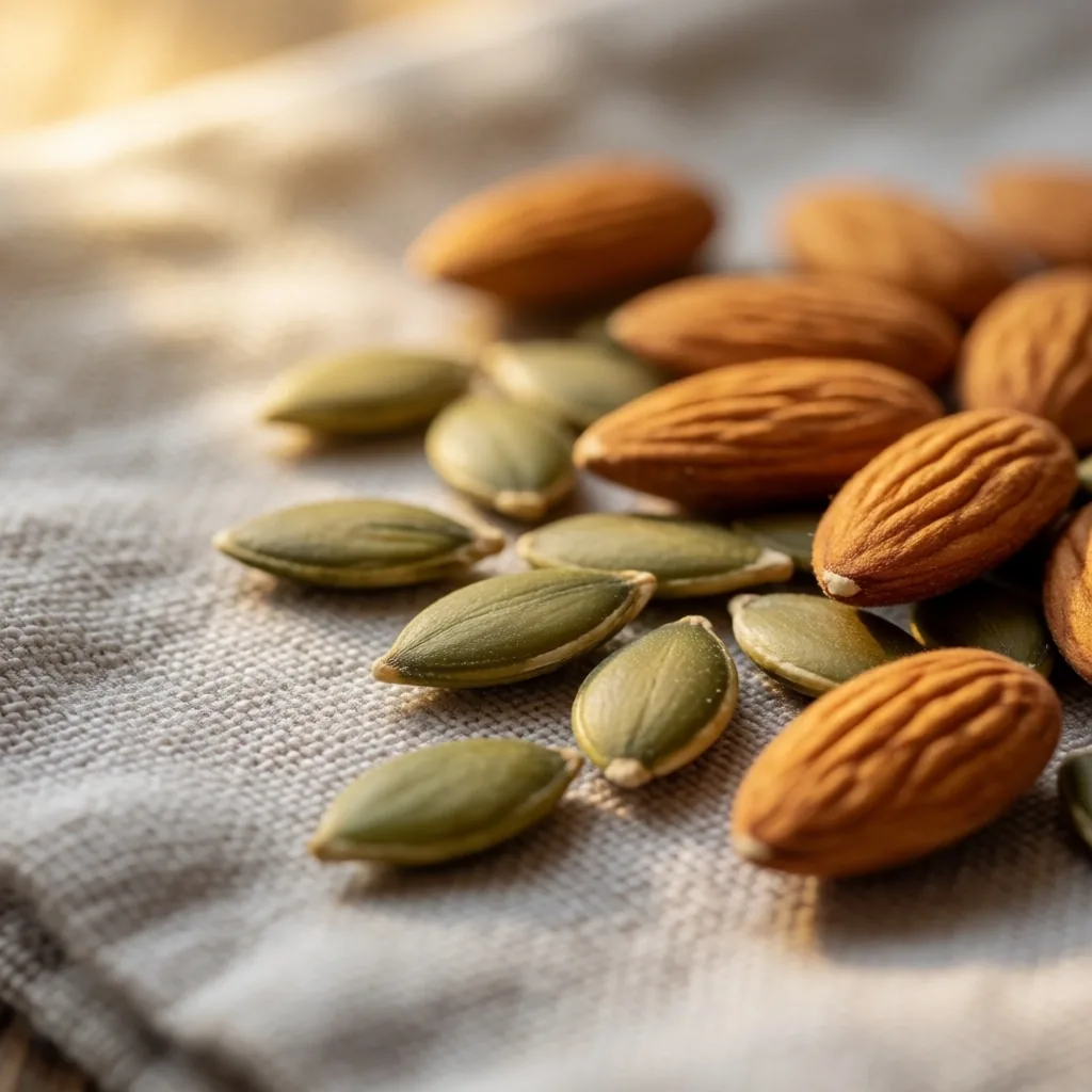 Zinc-rich seeds on linen cloth